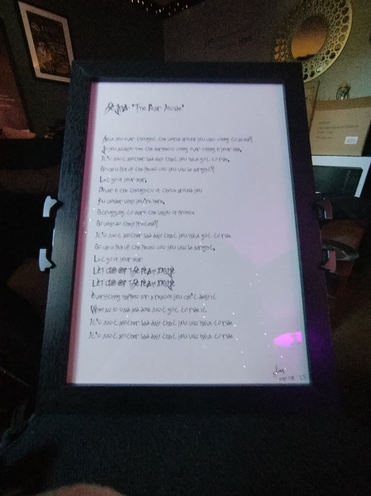 Signed Lyrics Sheet 'The Fear Inside'